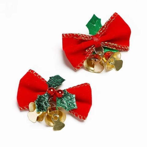 Fiocchi Di Natale Addobbi Per Albero Con Campanelli In Metallo Nastro Scozzese Decorazione In Tessuto Per Festa Regalo Fai Da Te