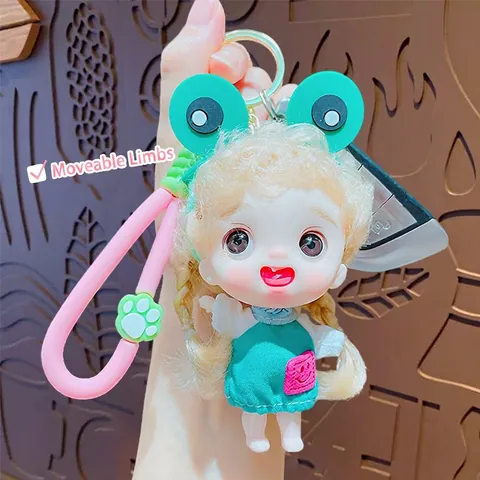 Cartoon Puppe Schlüsselanhänger PVC Bewegliche Gliedmaßen Prinzessin Spielzeug Anhänger Tasche Zubehör Legierung Geschenk