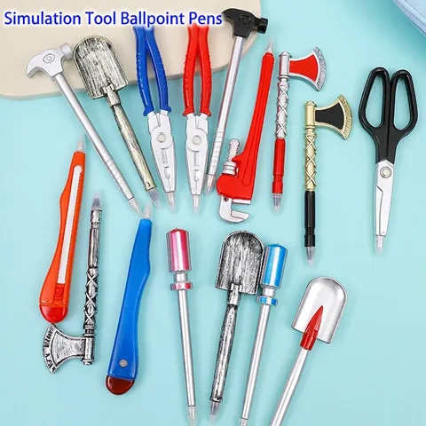 Hardware Tool Shape Ballpoint Pens Creative Novelty Simulation Hammer Wrench Pliers Axe Shovel Office Stationery Student Gift