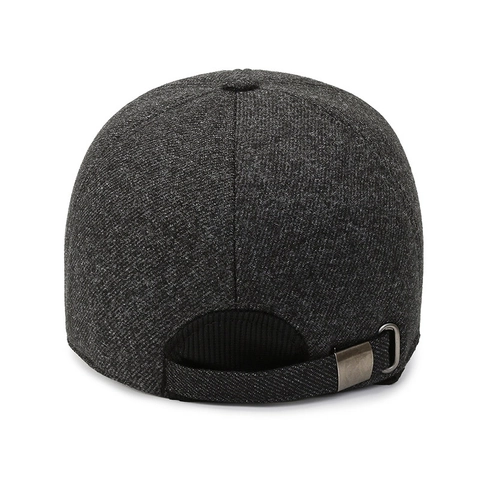Herren Winter Baseballkappe Mit Ohrenklappen Warm Fleece Gefüttert Filzstruktur Schirmmütze Verstellbar Outdoor Freizeit