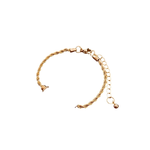 Elegante Zirconia Koperen Armband Voor Dames Verstelbare Gedraaide Touwketting Luxe Mode Sieraden