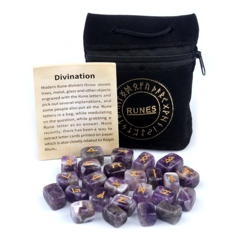 Pietre Runiche In Agata Cristallo Naturale Con Sacchetto Di Velluto E Carta Di Istruzioni Per Divinazione Meditazione Arredamento Spirituale
