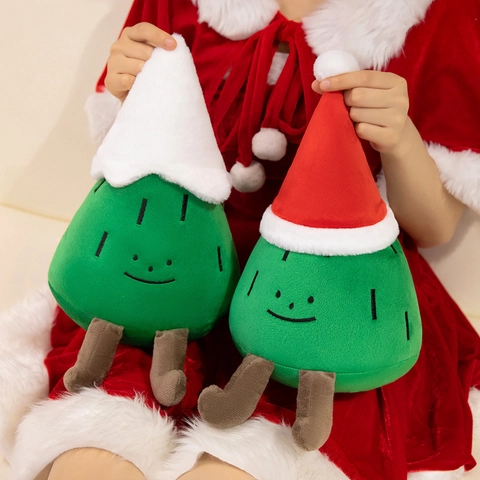 Weihnachtsbaum Plüschtier Weich Gefüllte Puppe Mit Weihnachtsmütze Und Baumelnden Beinen Feiertagsdeko Geschenk Für Kinder