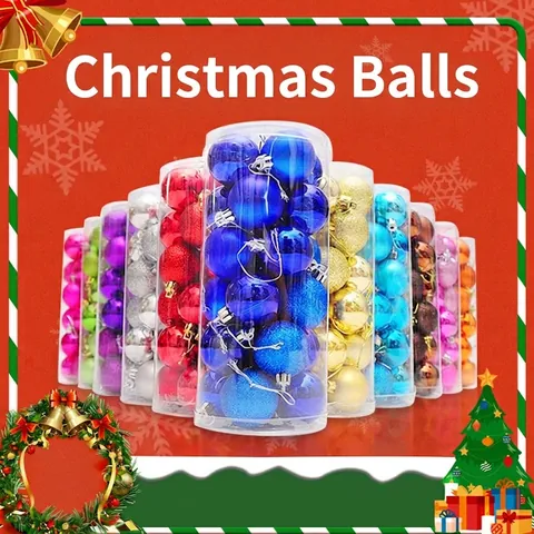 Weihnachtsbaumkugeln Kunststoff Glänzend Matt Glitzernd Christbaumschmuck Feiertagsdekoration Party Deko