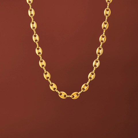 Mariner Schakelketting Koffieboon Halsketting Voor Dames Titanium Staal Varkensneus Ketting Verguld Minimalistisch Sieraad