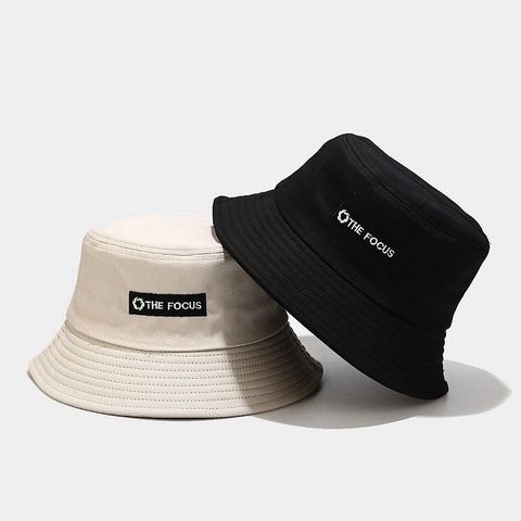 Chapeau Bob En Coton Avec Broderie Bord Large Protection Solaire Streetwear Décontracté Chapeau De Pêcheur Hommes Femmes