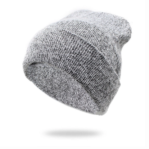 Women Winter Warm Beanie Hat Rabbit Hair Cotton Blend Ribbed Knitted Folded Cuff Solid Color Soft Pullover