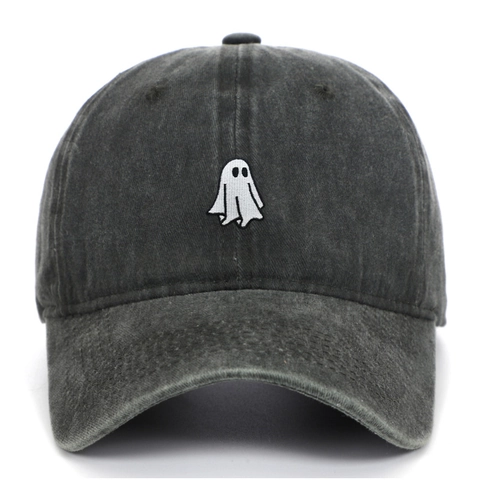 Casquette De Baseball En Coton Lavé Brodé Fantôme Vintage Distressed Ajustable Dad Hat Sport De Plein Air Nouveauté