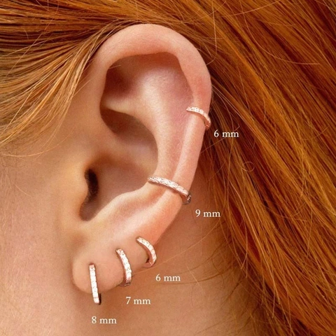 Pequeños Pendientes Aro Huggie Cobre Micro Circonita Joyería Moda Simple Mujeres