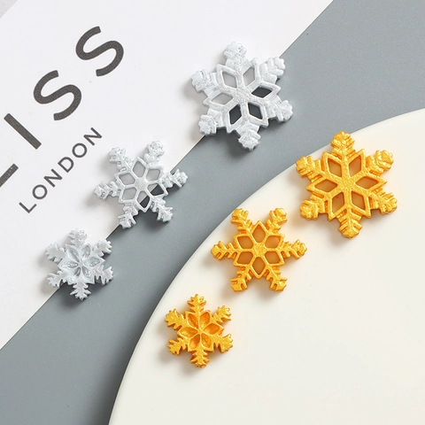 Snowflake Charms Resin Metallic Finish DIY Crafting Christmas Decoration Winter Accessories Handcrafted Jewelry Supplies