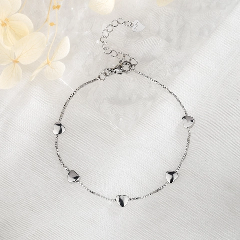 Elegante Bracciale Con Ciondolo a Cuore in Rame per Donna Semplice Francese Romantico Cuore Lucido Catena a Maglia Regalo Gioielli San Valentino