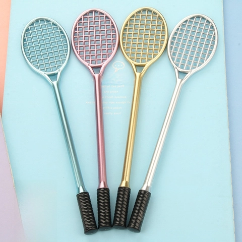Penne Inchiostro Gel Creative Forma Racchetta Tennis Plastica Punta Fine Cancelleria Scuola Novità Regalo Studente Ufficio