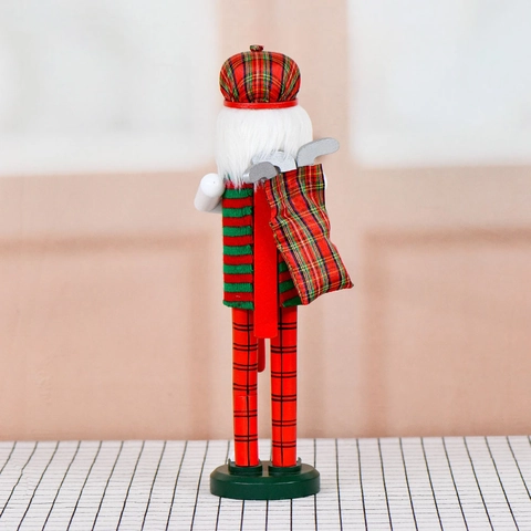 Schiaccianoci In Legno Giocatore Di Golf Figurina Righe Sportivo Ornamento Di Natale Decorazione Da Tavolo Regalo Tradizionale