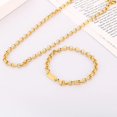Rolo Gliederkette Edelstahl Rundgliederschmuck Mit Rechteckigem Anhänger Minimalistischer Punk-Stil Für Herren Damen