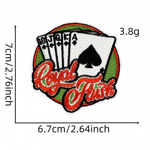 Poker Card Embroidery Patches Iron On Adhesive Applique For Clothing Bags Hats DIY Decorative Punk Retro Style