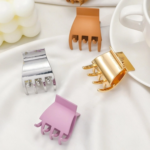 Small Hair Claw Clips Metal Plastic Shark Jaw Clip Strong Hold Ponytail Fixed Hairpin For Women Girls