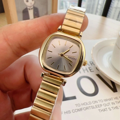 Women's Square Minimalist Quartz Watch Alloy Metal Link Strap Retro Academia Style Analog Wristwatch For Students Gift