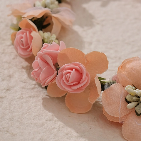 Ghirlanda di Fiori Fatta a Mano Fascia per Capelli Stile Foresta Corona di Fiori Artificiali Accessori per Matrimonio Fotografia Donna