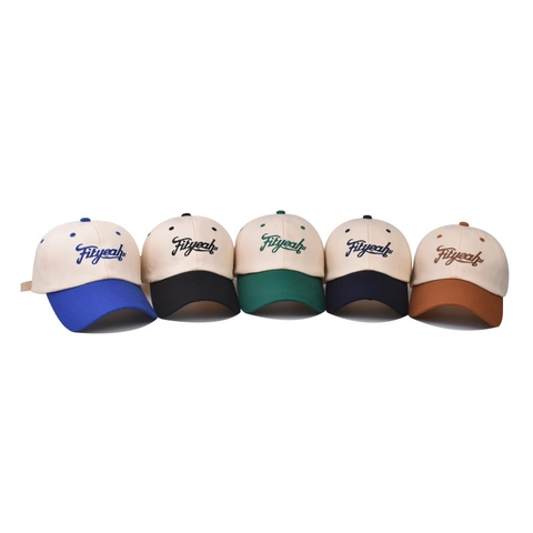 Washed Cotton Baseball Cap Vintage Color Block Embroidery Adjustable Strap Casual Sun Hat For Men Women
