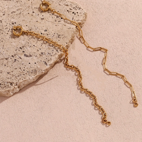 Bracciale A Catena In Acciaio Inossidabile Minimalista Placcato Oro 18K Maglia Graffetta Catena O Gioielli Donna