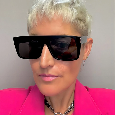 Gafas De Sol Cuadradas De Marco Grande Parte Superior Plana Protección UV400 Moda Y2K Ciclismo Deporte Hombre Mujer