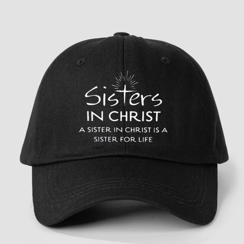 Sisters In Christ Baseball Cap Christlich Religiös Kreuz Druck Verstellbar Polyester Atmungsaktiv Sonnenschutz Hut