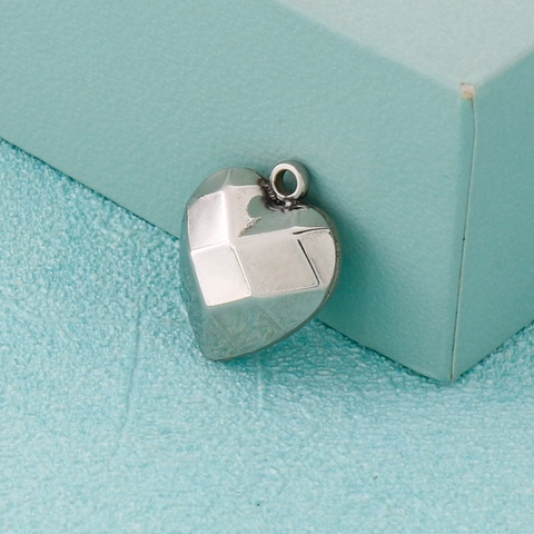 Herzförmiger Facettierter Anhänger Edelstahl Geometrisches DIY Zubehör Für Halsketten Ohrringe Mode Minimalistisch
