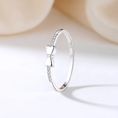 Bague En Argent Sterling 925 Design Nœud Micro Pavé Zircone Étincelant Bijou Élégant Pour Femmes