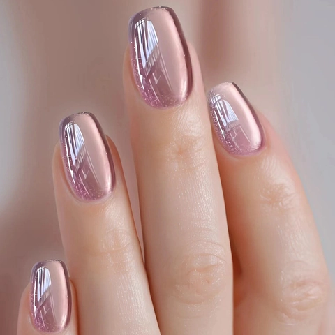 Purple Red Cat Eye Press On Nails Detachable Glossy ABS Plastic Elegant Short Ballet Square False Nails For Women Reusable