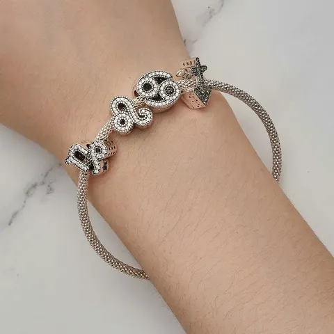 Zodiac Constellation Beads 925 Sterling Silver Cubic Zirconia Pave Charms DIY Bracelet Jewelry Making Vintage Fashion