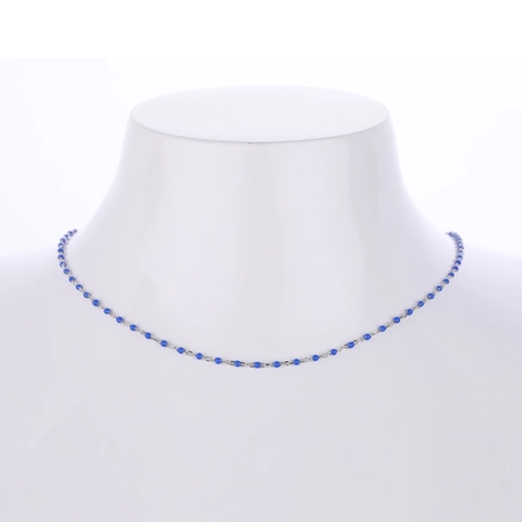 Collar De Plata De Ley 925 Con Cuentas De Colores Minimalista Cadena De Clavícula Irregular Joyería Mujer