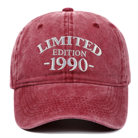 Berretto da Baseball in Cotone Lavato Vintage per Uomo Donna LIMITED EDITION 1990 Ricamo Regolabile Dad Hat Effetto Usato Protezione Solare Outdoor