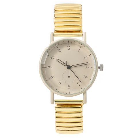 Orologio Al Quarzo Donna Cinturino Elastico In Metallo Quadrante Rotondo Numeri Arabi Dettaglio Cuore Orologio Da Polso