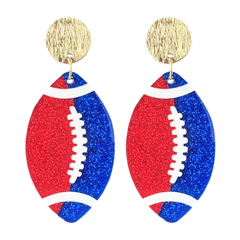 Orecchini Football Americano Acrilico Glitter Rugby Pendenti Gioielli Per Donne Fan Dello Sport Moda