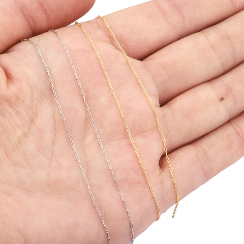 Stainless Steel Jewelry Making Chain Ultra Thin Cross Link Vacuum Plated On Spool For DIY Necklace Bracelet Crafting