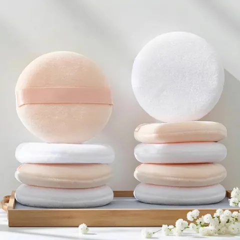 Runde Make-Up Puderquaste Ultra Weicher Kristallsamt Lose Fixierpuder Applikator Mit Bandgriff Professionell