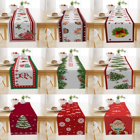 Runner Da Tavolo Natalizio Lino Poliestere Resistente Al Calore Sala Da Pranzo Cucina Arredo Nordico Inverno Stampato