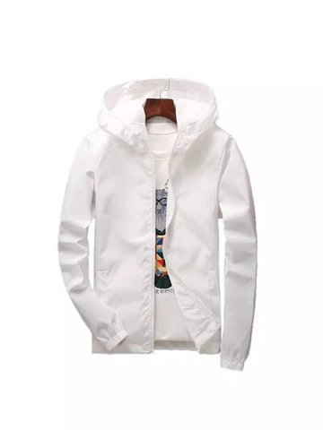 Men's Hooded Jacket Lightweight Windproof Waterproof Casual Sporty Outerwear Plus Size Thin Windbreaker Zipper Coat