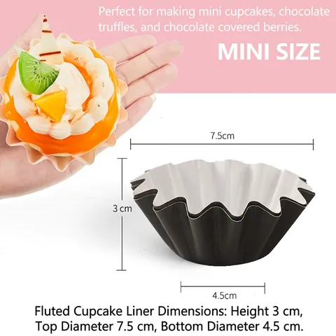 Cápsulas Para Cupcakes Moldes De Papel Laminado Antigrasa Rizado Para Muffins Resistente Al Calor Para Fiesta Cumpleaños Boda