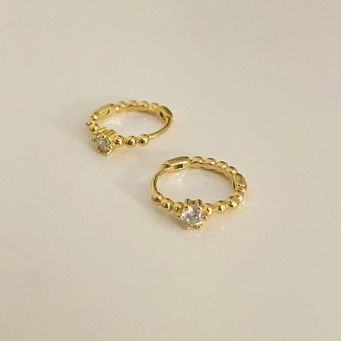 Orecchini A Cerchio Con Perline In Argento Sterling 925 Con Zirconia Cubica Rotonda Gioielli Eleganti Da Donna
