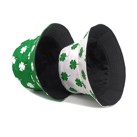 St Patricks Day Klaverpatroon Emmerhoed Polyester Zonbescherming Casual Vissershoed Voor Dames En Heren