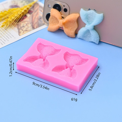 Strik Siliconen Cake Vorm Boog Vorm Dubbele Holte Fondant Chocolade Decoratieve Bakgereedschap DIY Ambacht
