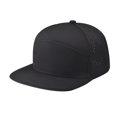 Baseball Cap Breathable Polyester Laser Drilled Holes Flat Brim Snapback Hat Outdoor Sports Streetwear Men Women