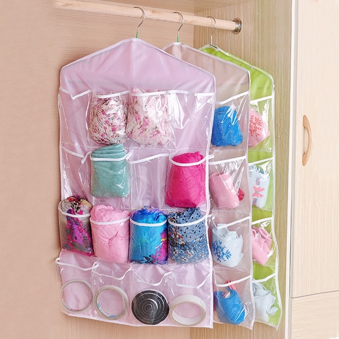 Borsa Portaoggetti Da Appendere Trasparente Organizzatore Per Armadio Per Intimo Calze Accessori Casa Guardaroba