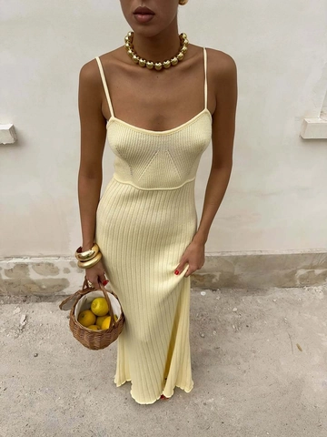 Sexy Strick Maxikleid Träger Ärmellos Bodycon Einfarbig Urlaub Strand Sommer Camisole Langes Kleid Damen