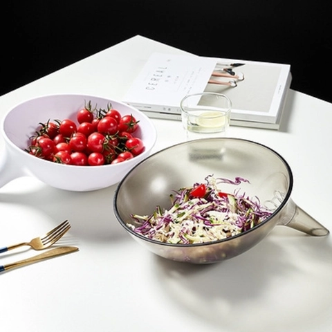 Multifunktionale Abtropfschale Küche Kunststoff Gemüse Obst Waschfilter Korb Mit Ausguss Griff Salat Pasta Vorbereitung