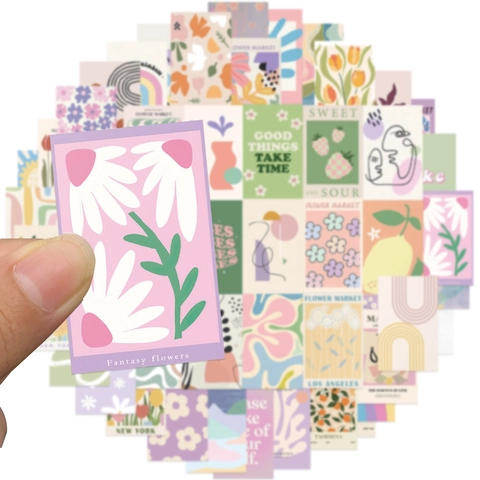 Adesivi Estetici Danish Pastel PVC Impermeabile Decalcomanie Decorative Per Laptop E Quaderno Colori Macaron