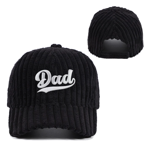 Berretto da Baseball in Velluto a Coste Casual Lettere Dad Mom Ricamate Regolabile Caldo Invernale Moda All'aperto Uomo Donna