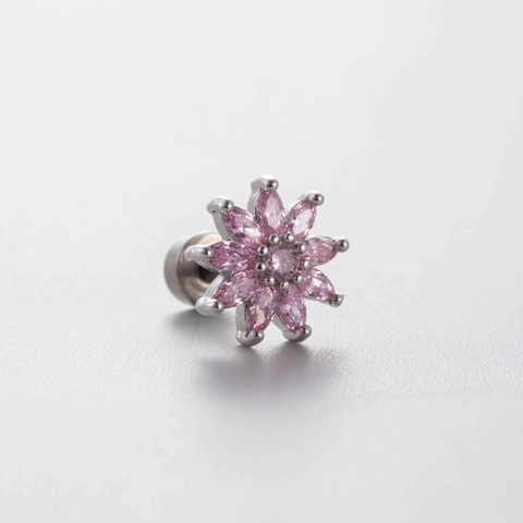 Kraakbeen Stud Oorbellen Titanium Staal Roze Zirkoon Hart Vlinder Kroon Helix Sieraden Voor Dames