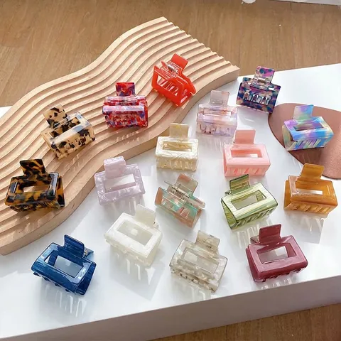 Large Square Acetate Hair Claw Clip Geometric Hollow Nonslip Styling Clamp Accessory For Women Girls